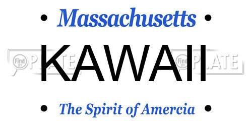 KAWAII Massachusetts License Plate