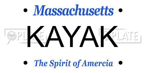 KAYAK Massachusetts License Plate