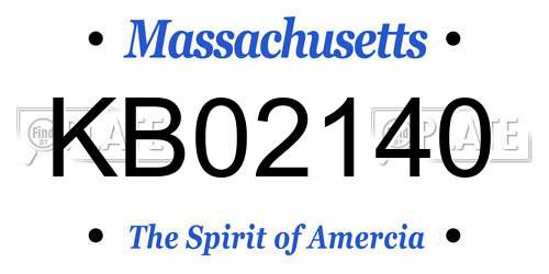 KB02140 Massachusetts License Plate
