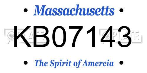 KB07143 Massachusetts License Plate