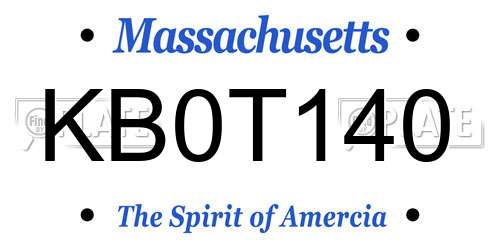 KB0T140 Massachusetts License Plate