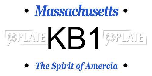 KB1 Massachusetts License Plate