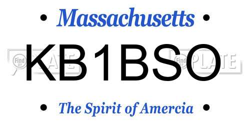 KB1BSO Massachusetts License Plate