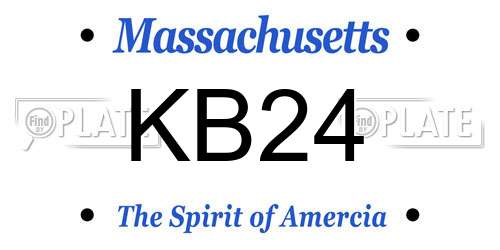 KB24 Massachusetts License Plate
