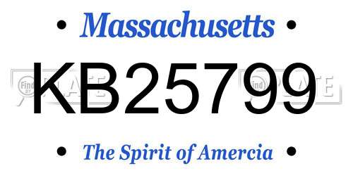 KB25799 Massachusetts License Plate