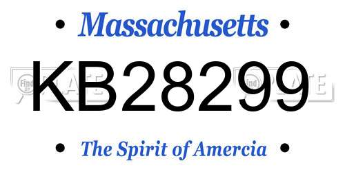 KB28299 Massachusetts License Plate