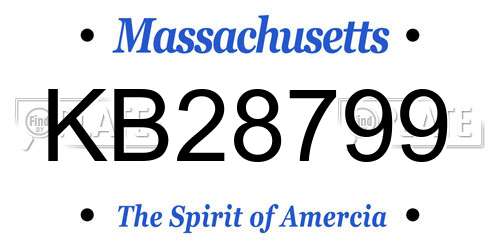 KB28799 Massachusetts License Plate