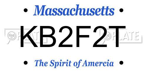 KB2F2T Massachusetts License Plate