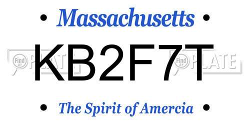 KB2F7T Massachusetts License Plate