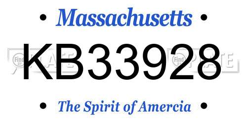 KB33928 Massachusetts License Plate