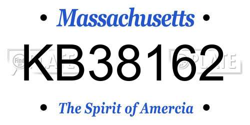 KB38162 Massachusetts License Plate