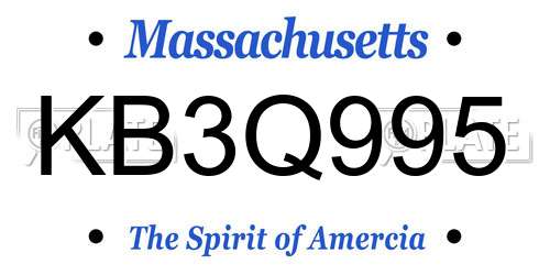 KB3Q995 Massachusetts License Plate