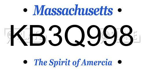 KB3Q998 Massachusetts License Plate