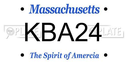 KBA24 Massachusetts License Plate