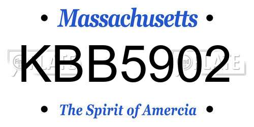 KBB5902 Massachusetts License Plate