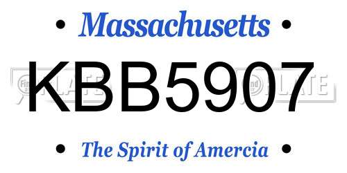 KBB5907 Massachusetts License Plate