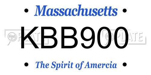 KBB900 Massachusetts License Plate