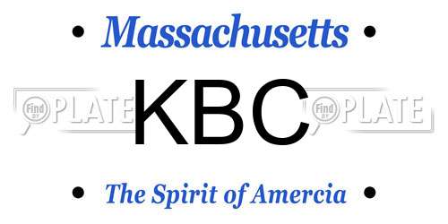 KBC Massachusetts License Plate