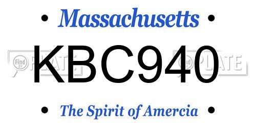 KBC940 Massachusetts License Plate