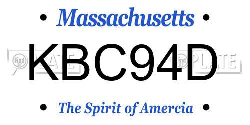 KBC94D Massachusetts License Plate