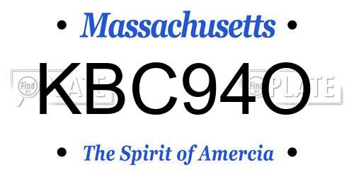 KBC94O Massachusetts License Plate