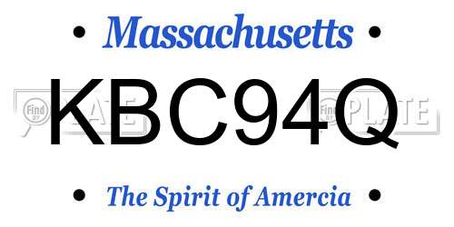 KBC94Q Massachusetts License Plate