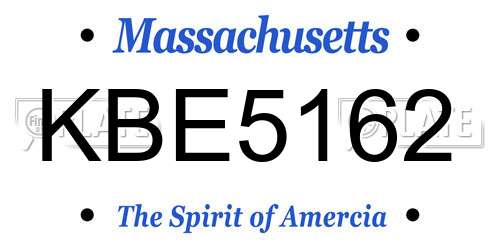 KBE5162 Massachusetts License Plate