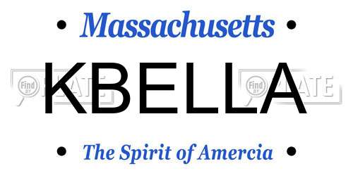 KBELLA Massachusetts License Plate