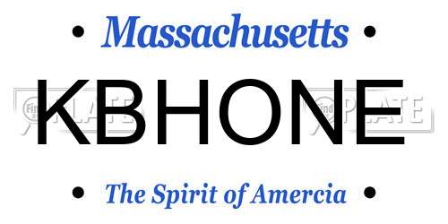 KBHONE Massachusetts License Plate
