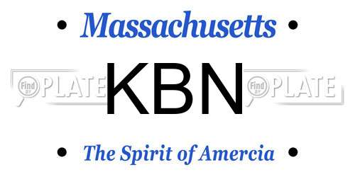 KBN Massachusetts License Plate