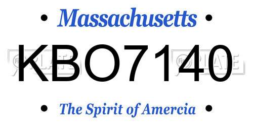 KBO7140 Massachusetts License Plate
