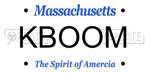 KBOOM Massachusetts License Plate
