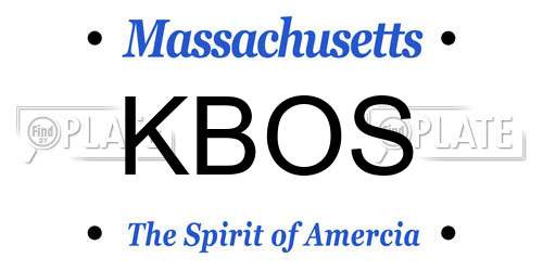 KBOS Massachusetts License Plate