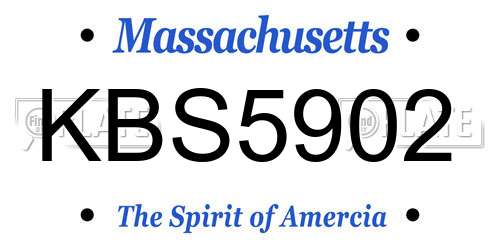 KBS5902 Massachusetts License Plate