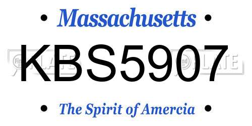 KBS5907 Massachusetts License Plate