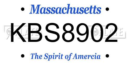 KBS8902 Massachusetts License Plate