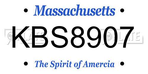 KBS8907 Massachusetts License Plate