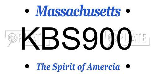 KBS900 Massachusetts License Plate