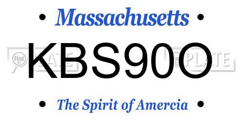 KBS90O Massachusetts License Plate