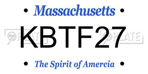 KBTF27 Massachusetts License Plate
