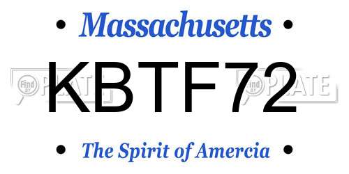 KBTF72 Massachusetts License Plate