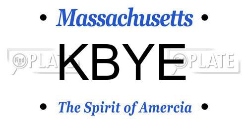 KBYE Massachusetts License Plate