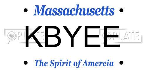 KBYEE Massachusetts License Plate
