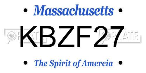 KBZF27 Massachusetts License Plate