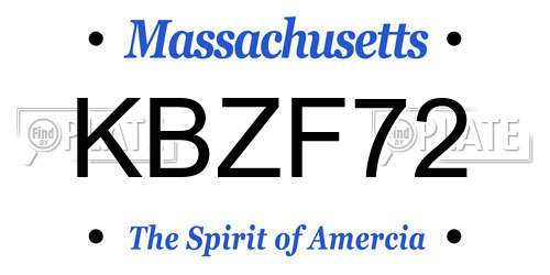 KBZF72 Massachusetts License Plate