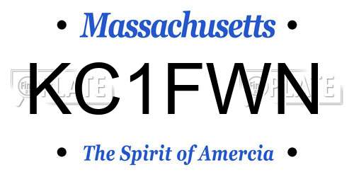 KC1FWN Massachusetts License Plate