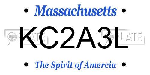 KC2A3L Massachusetts License Plate