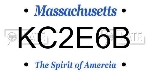 KC2E6B Massachusetts License Plate