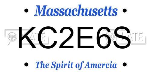 KC2E6S Massachusetts License Plate