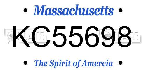KC55698 Massachusetts License Plate